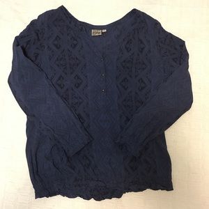 Long sleeve elastic bottom blouse